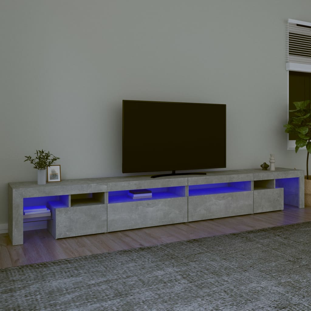 JUNG Vida TV-Schrank mit LED-Leuchten Betongrau 290x36,5x40 cm
