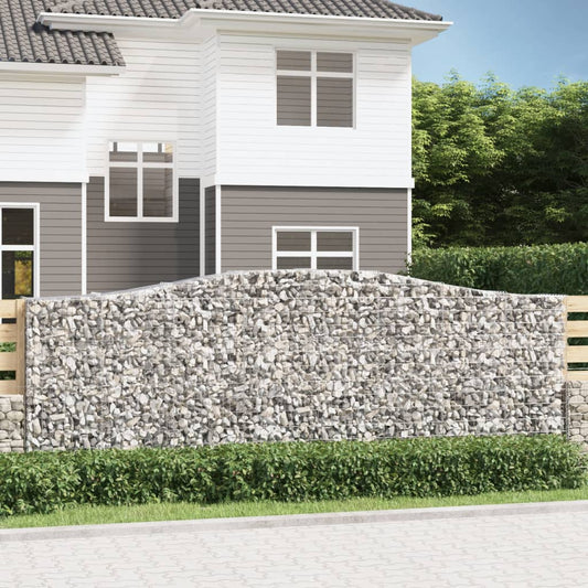 JUNG Vida Gabione mit Hochbogen 400x50x140/160 cm Verzinktes Eisen