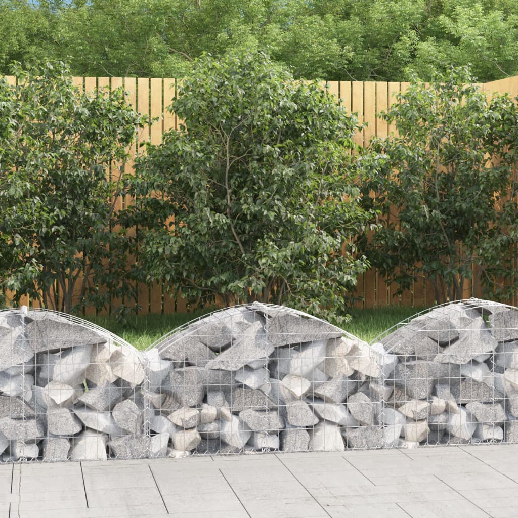 JUNG Vida Gabione mit Hochbogen 100x30x40/60 cm Verzinktes Eisen