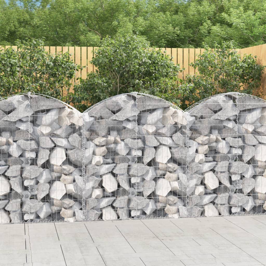 JUNG Vida Gabione mit Hochbogen 100x30x100/120 cm Verzinktes Eisen