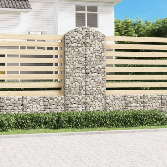 JUNG Vida Gabione mit Hochbogen 100x30x220/240 cm Verzinktes Eisen