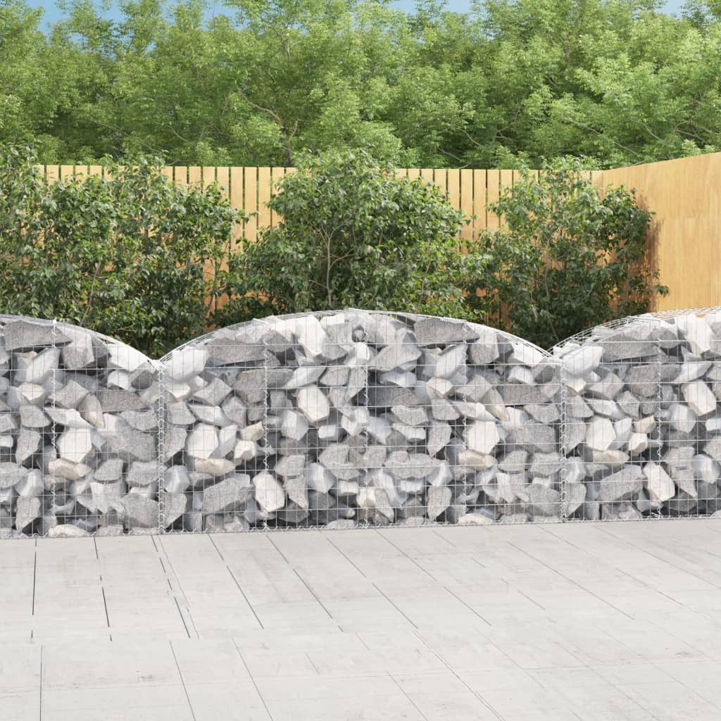 JUNG Vida Gabione mit Hochbogen 200x50x80/100 cm Verzinktes Eisen
