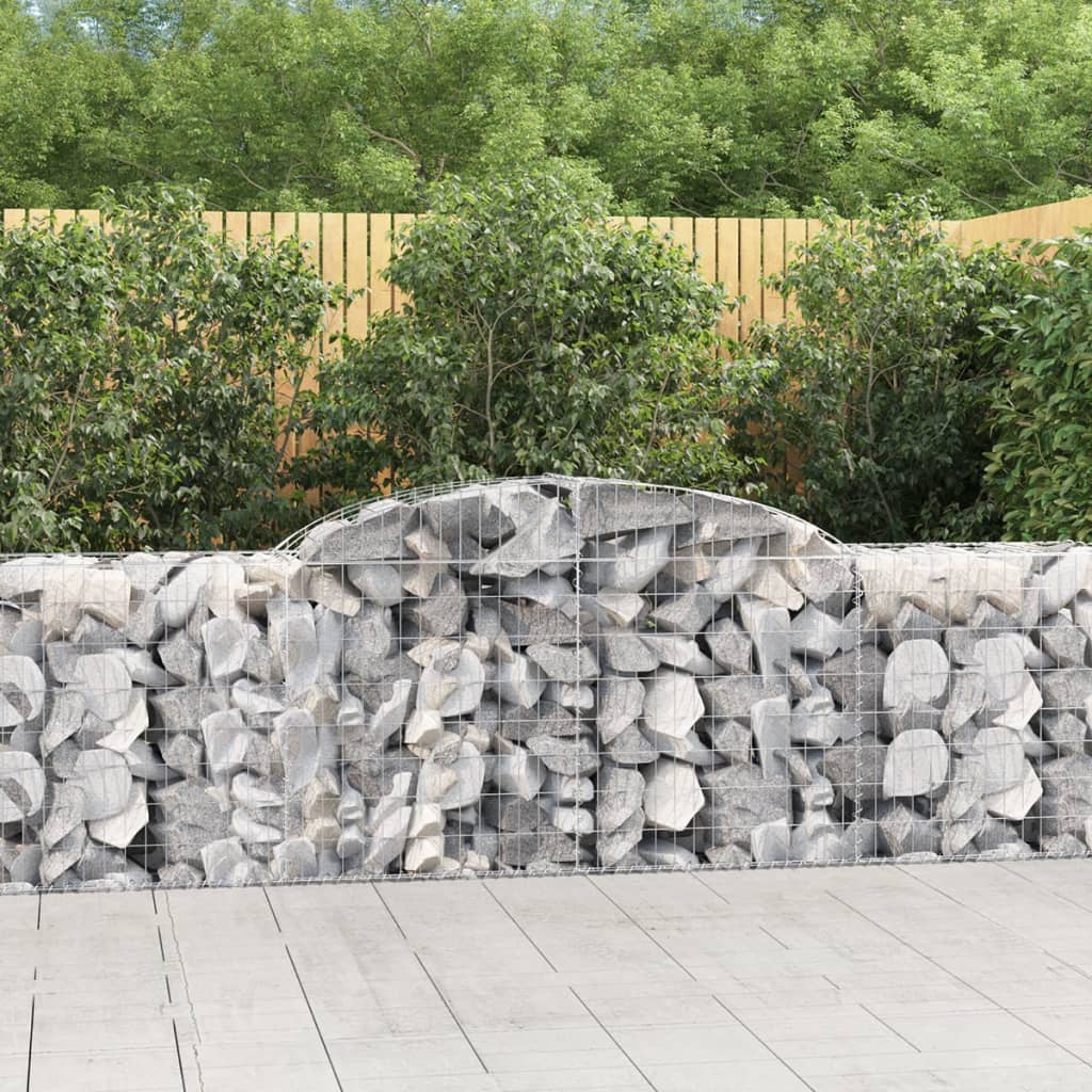 JUNG Vida Gabione mit Hochbogen 300x50x80/100 cm Verzinktes Eisen