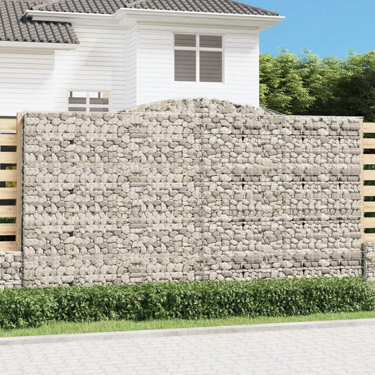 JUNG Vida Gabione mit Hochbogen 400x50x220/240 cm Verzinktes Eisen