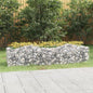 JUNG Vida Gabionen-Hochbeet mit Hochbogen 200x50x50 cm Verzinktes Eisen