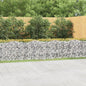 JUNG Vida Gabionen-Hochbeet mit Hochbogen 600x50x100 cm Verzinktes Eisen