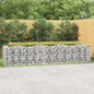 JUNG Vida Gabionen-Hochbeet mit Hochbogen 400x100x100 cm Verzinktes Eisen
