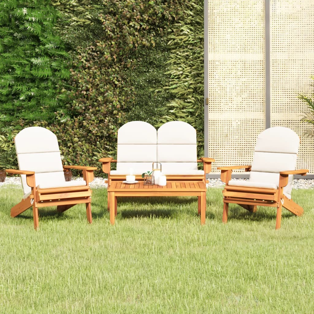JUNG Vida 4-tlg. Garten-Lounge-Set Adirondack Massivholz Akazie