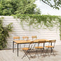 JUNG Vida Klappbare Gartenstühle 6 Stk. Stahl und Massivholz Akazie
