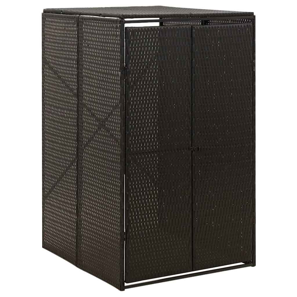 JUNG Vida Mülltonnenbox für 1 Tonne Schwarz 70x80x117 cm Poly Rattan