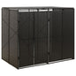 JUNG Vida Mülltonnenbox für 2 Tonnen Schwarz 140x80x117 cm Poly Rattan