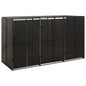 JUNG Vida Mülltonnenbox für 3 Tonnen Schwarz 207x80x117 cm Poly Rattan