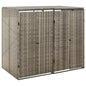 JUNG Vida Mülltonnenbox für 2 Tonnen Grau 140x80x117 cm Poly Rattan