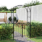 JUNG Vida Gartenbogen mit Tor Schwarz 108x45x235 cm Stahl