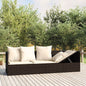 JUNG Vida Outdoor-Loungebett mit Kissen Braun Poly Rattan