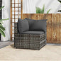 JUNG Vida Garten-Ecksofa mit Kissen Grau Poly Rattan