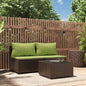 JUNG Vida 3-tlg. Garten-Lounge-Set mit Kissen Braun Poly Rattan