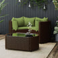 JUNG Vida 4-tlg. Garten-Lounge-Set mit Kissen Braun Poly Rattan