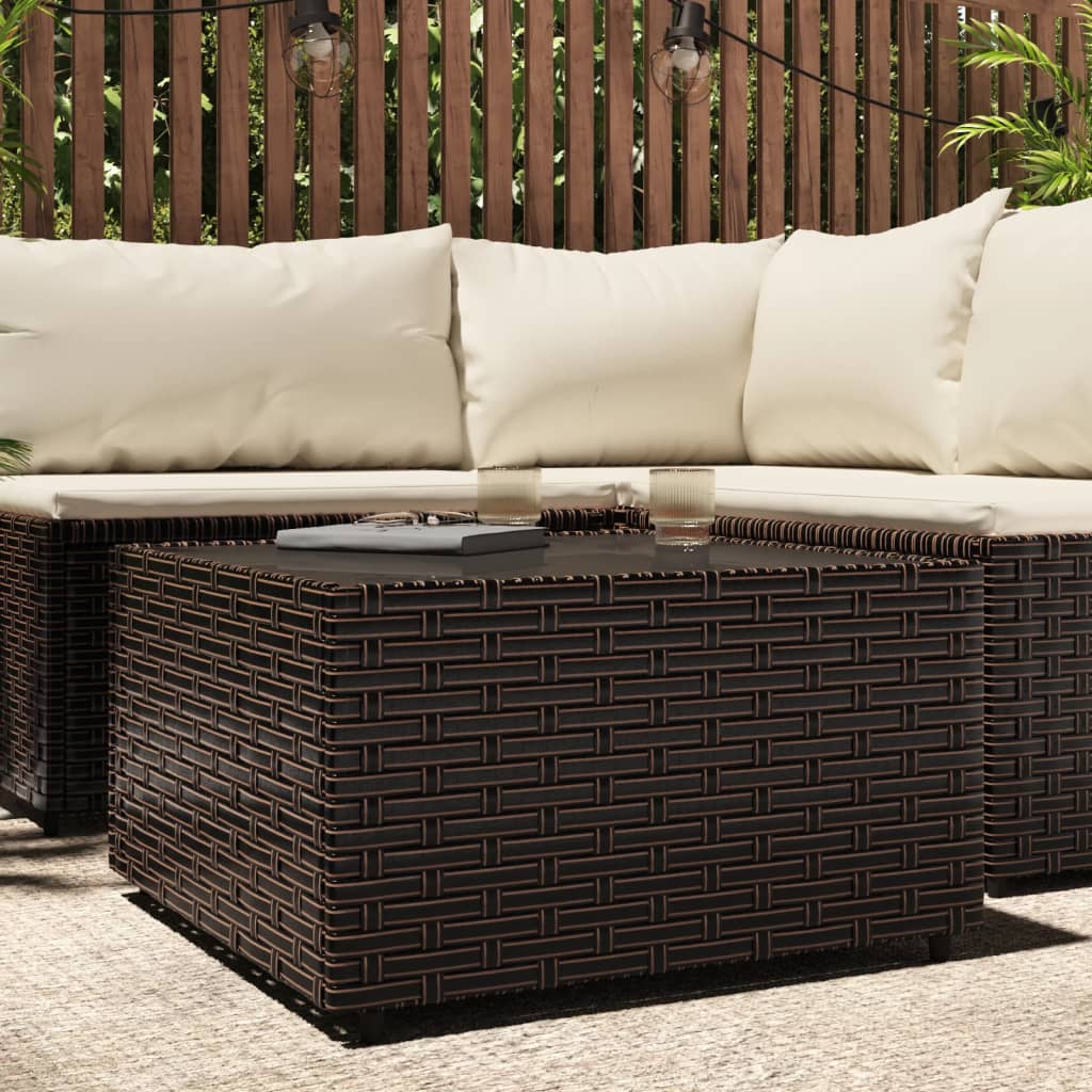 JUNG Vida Garten-Couchtisch Quadratisch Braun 50x50x30 cm Poly Rattan
