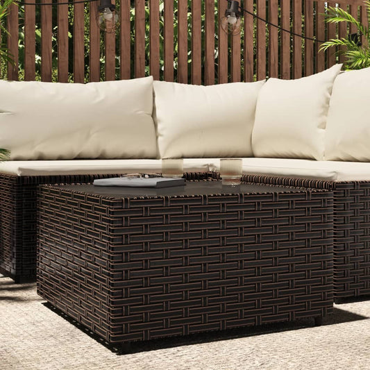 JUNG Vida Garten-Couchtisch Quadratisch Braun 50x50x30 cm Poly Rattan
