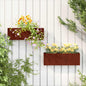 JUNG Vida Wand-Pflanzkübel 2 Stk. Rostig Cortenstahl 53x10x17 cm