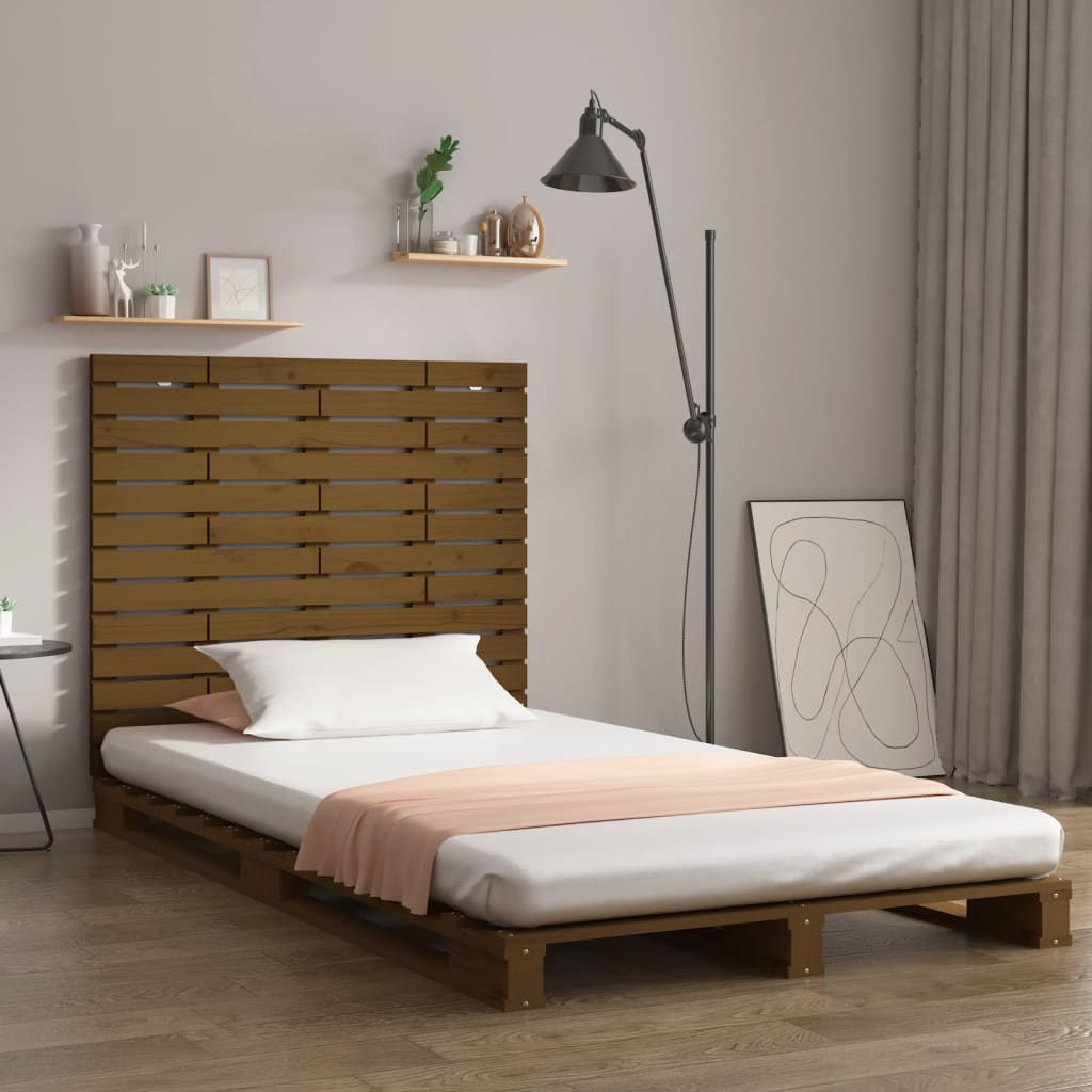 JUNG Vida Wand-Kopfteil Honigbraun 106x3x91,5 cm Massivholz Kiefer