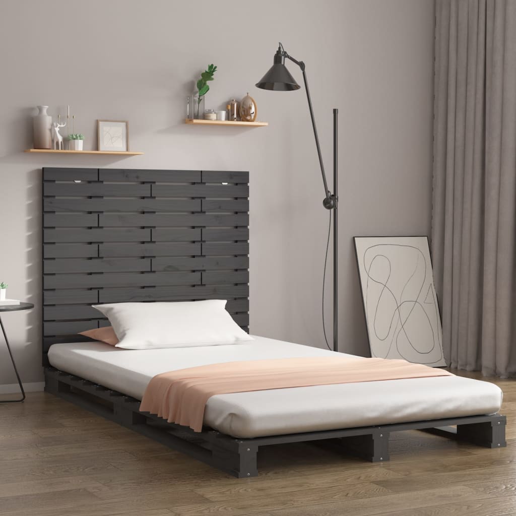 JUNG Vida Wand-Kopfteil Grau 141x3x91,5 cm Massivholz Kiefer