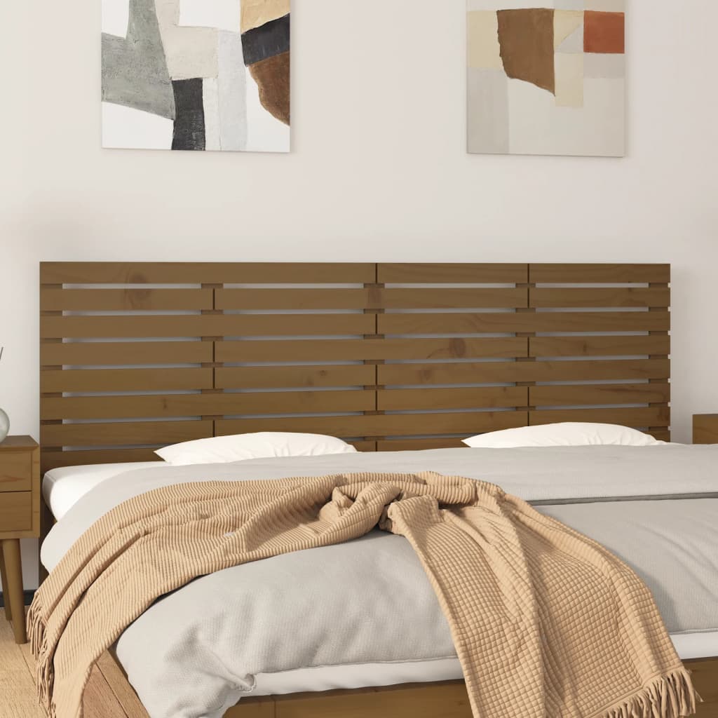 JUNG Vida Wand-Kopfteil Honigbraun 166x3x63 cm Massivholz Kiefer