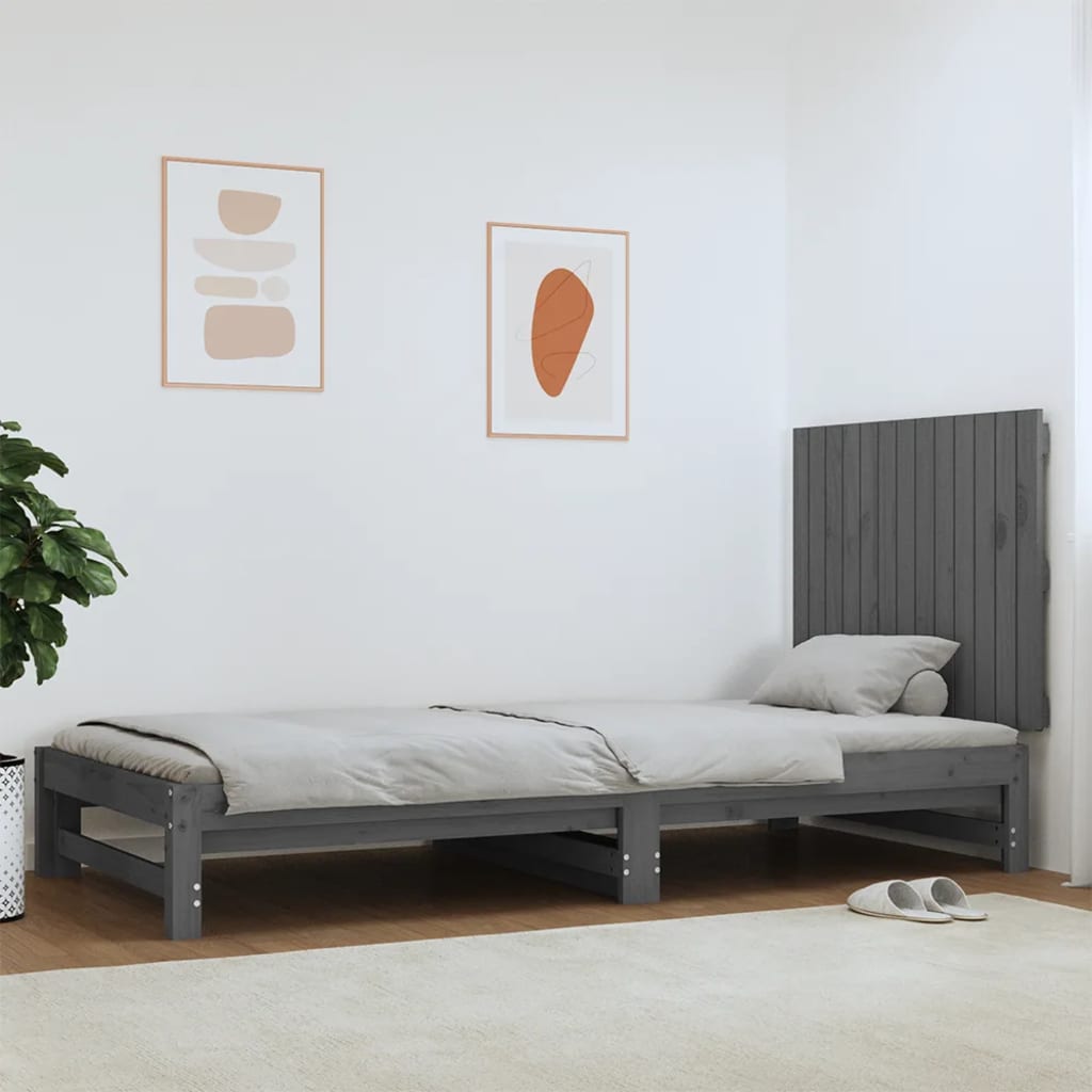 JUNG Vida Wand-Kopfteil Grau 82,5x3x60 cm Massivholz Kiefer
