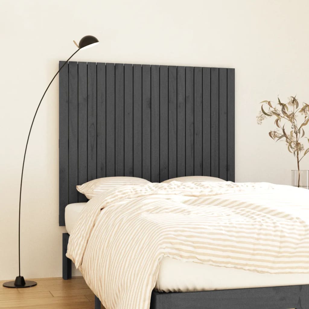 JUNG Vida Wand-Kopfteil Grau 127,5x3x110 cm Massivholz Kiefer