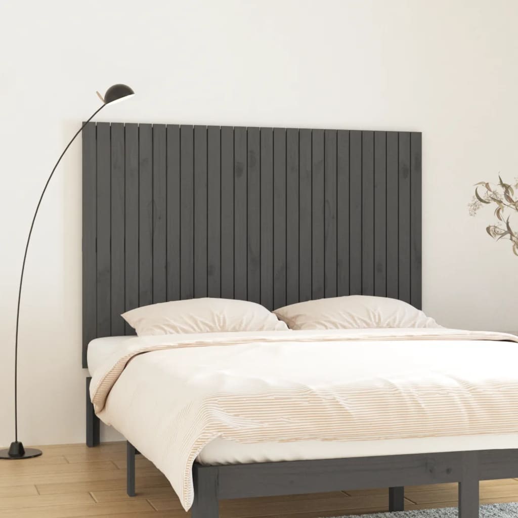JUNG Vida Wand-Kopfteil Grau 166x3x110 cm Massivholz Kiefer