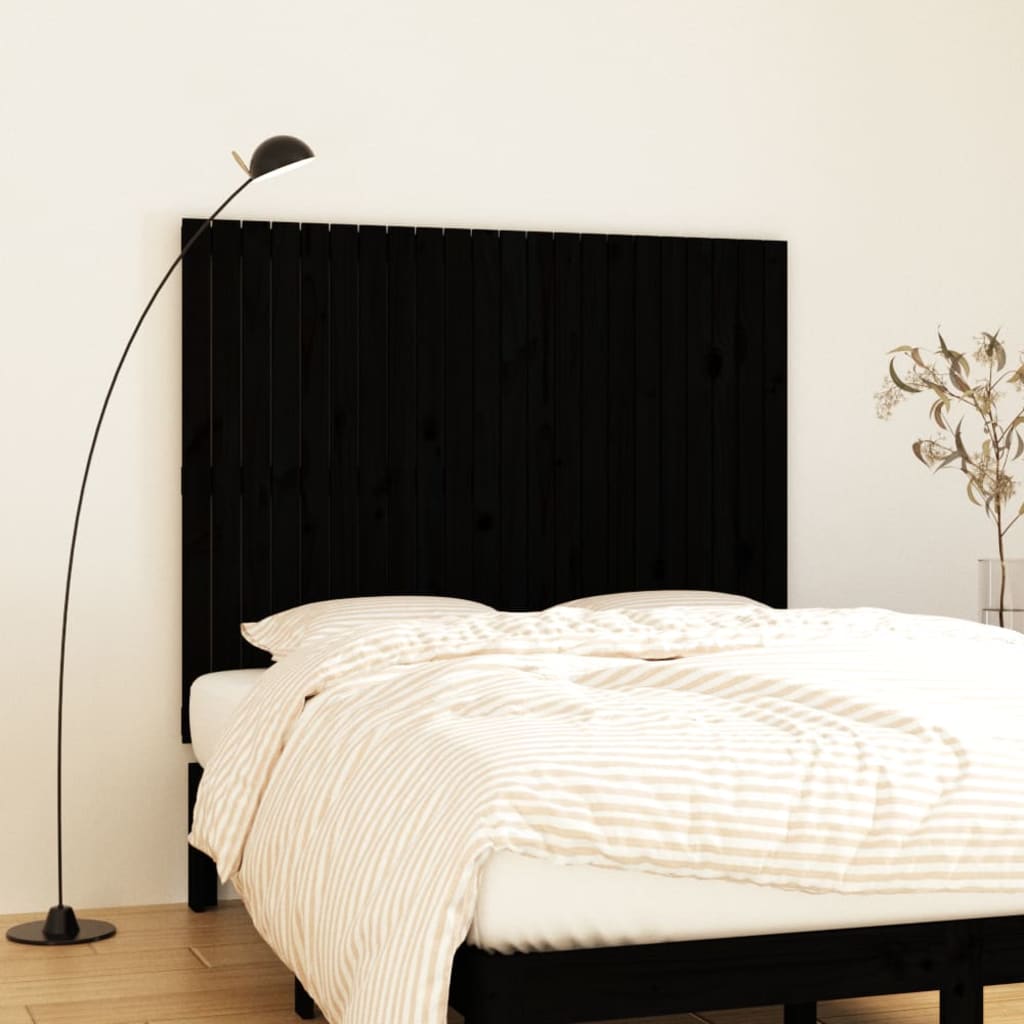 JUNG Vida Wand-Kopfteil Schwarz 140x3x110 cm Massivholz Kiefer