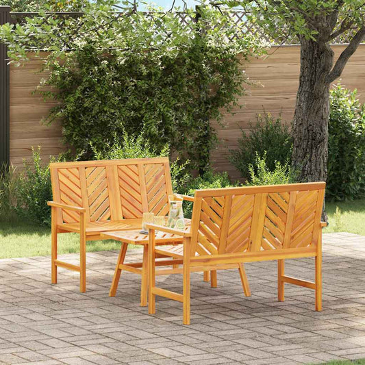 JUNG Vida Garten-Lounge-Set 3 pcs Braun Massivholz Akazie