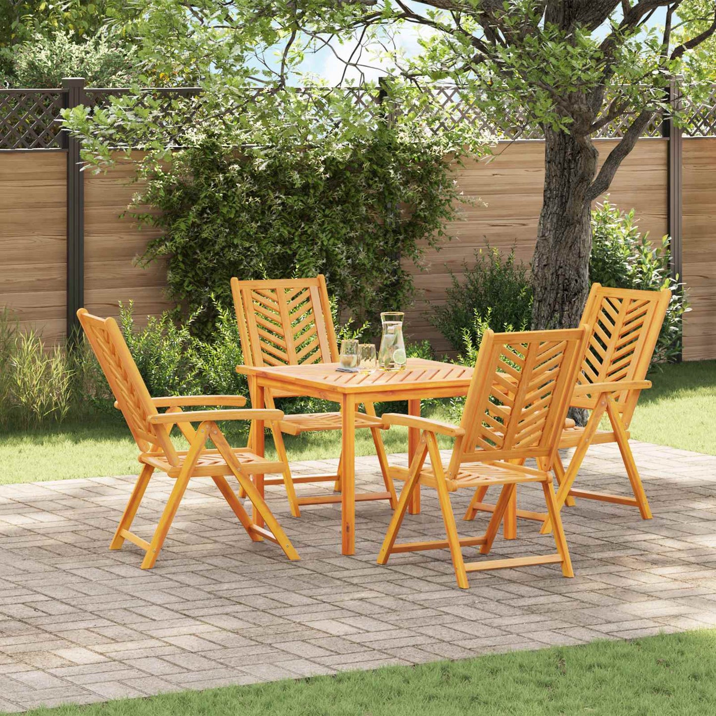 JUNG Vida Gartenstuhl 4 pcs Braun 57 x 72 x 109 cm Massivholz Akazie