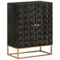 JUNG Vida Sideboard Schwarz 55x34x75 cm Massivholz Mango und Eisen