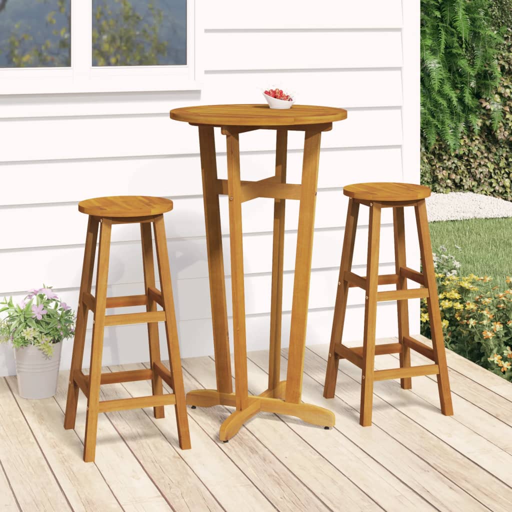 JUNG Vida 3-tlg. Bar-Set Massivholz Akazie