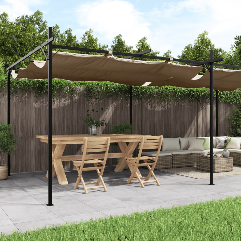 JUNG Vida Pergola mit Schiebedach Taupe 589x292x230 cm