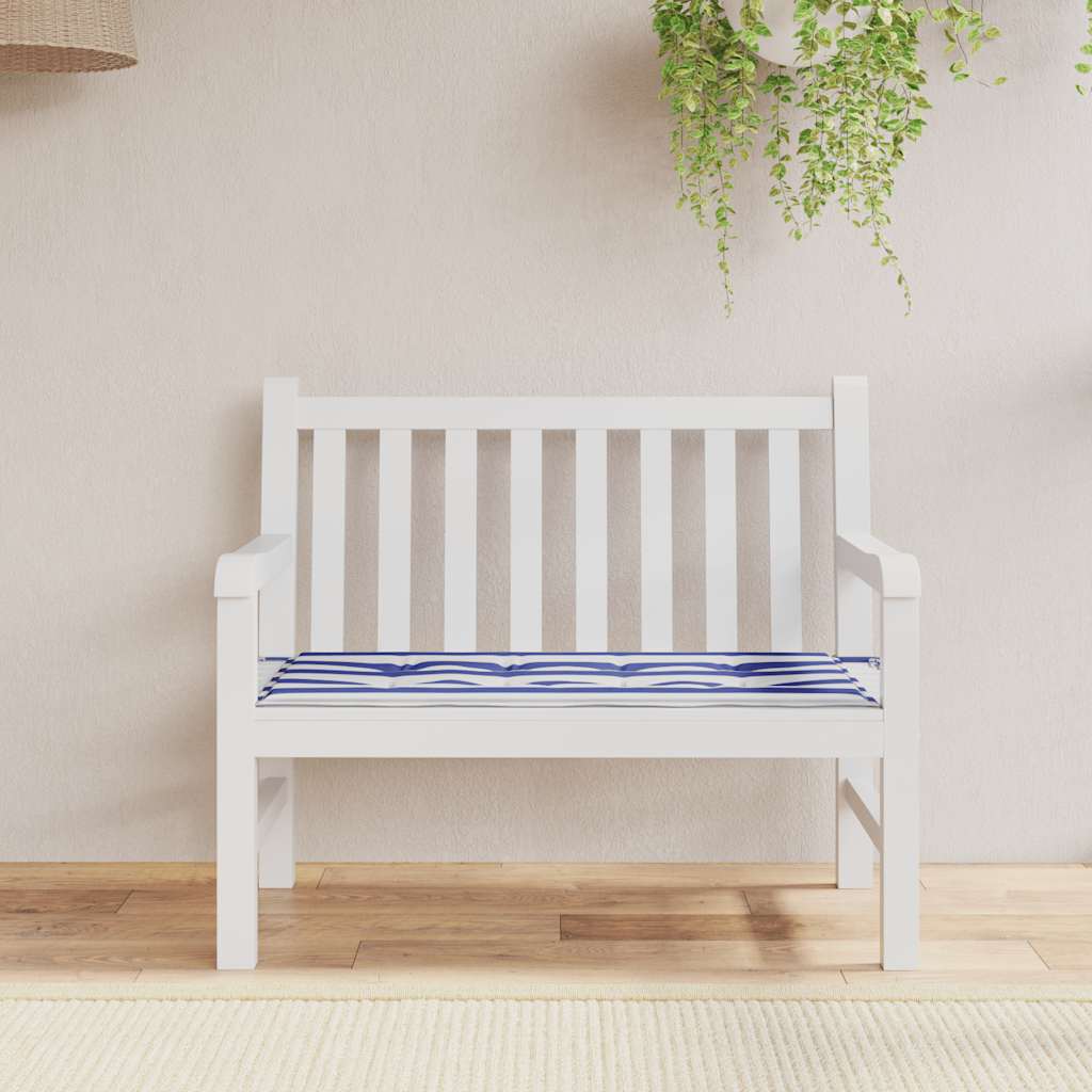 JUNG Vida Gartenbank-Auflage Blau&Weiß Gestreift 100x50x4cm Oxford-Gewebe