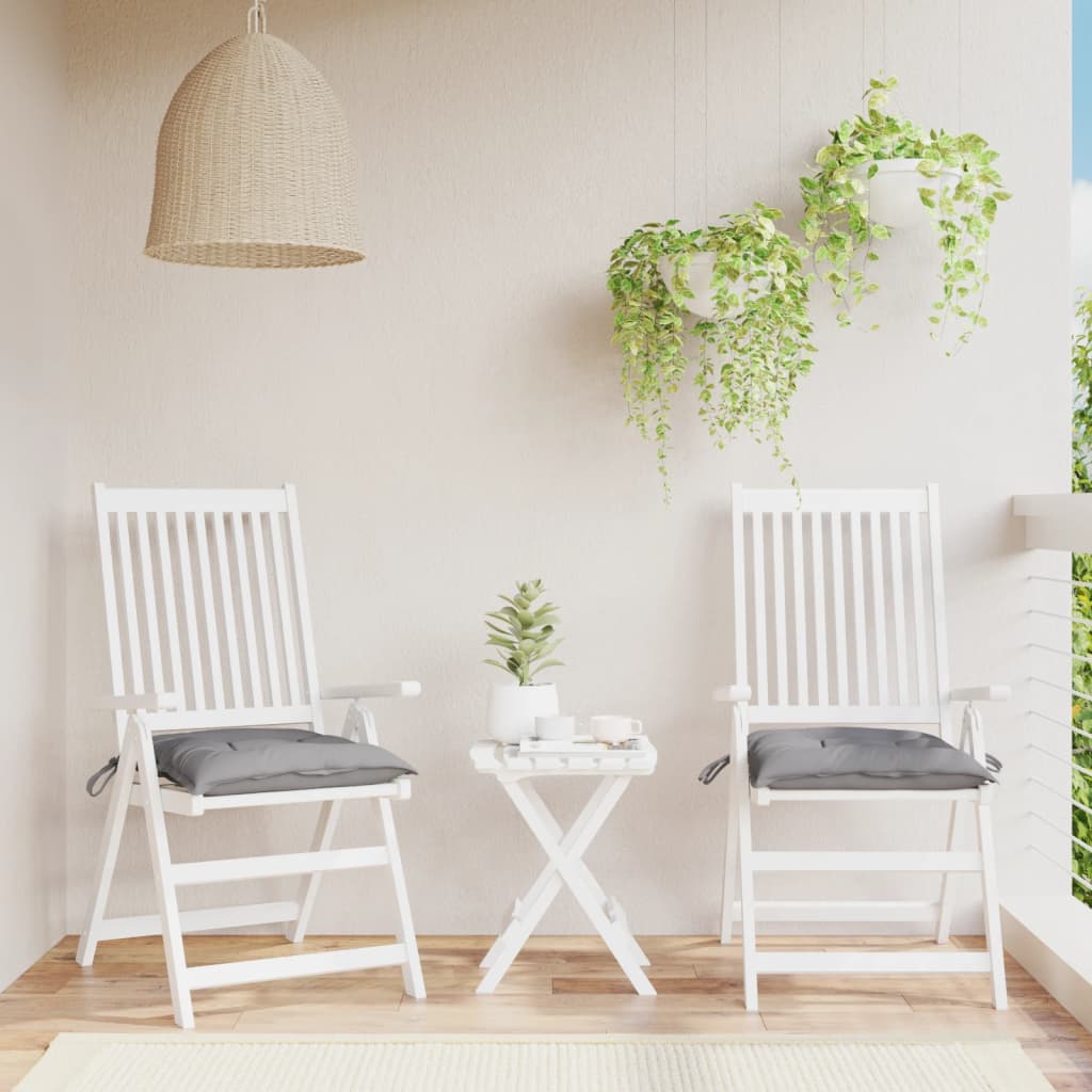 JUNG Vida Stuhlkissen 2 Stk. Grau 40x40x7 cm Oxford-Gewebe