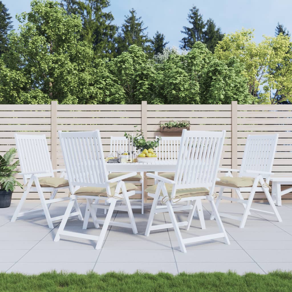 JUNG Vida Stuhlkissen 6 Stk. Beige 40x40x7 cm Oxford-Gewebe