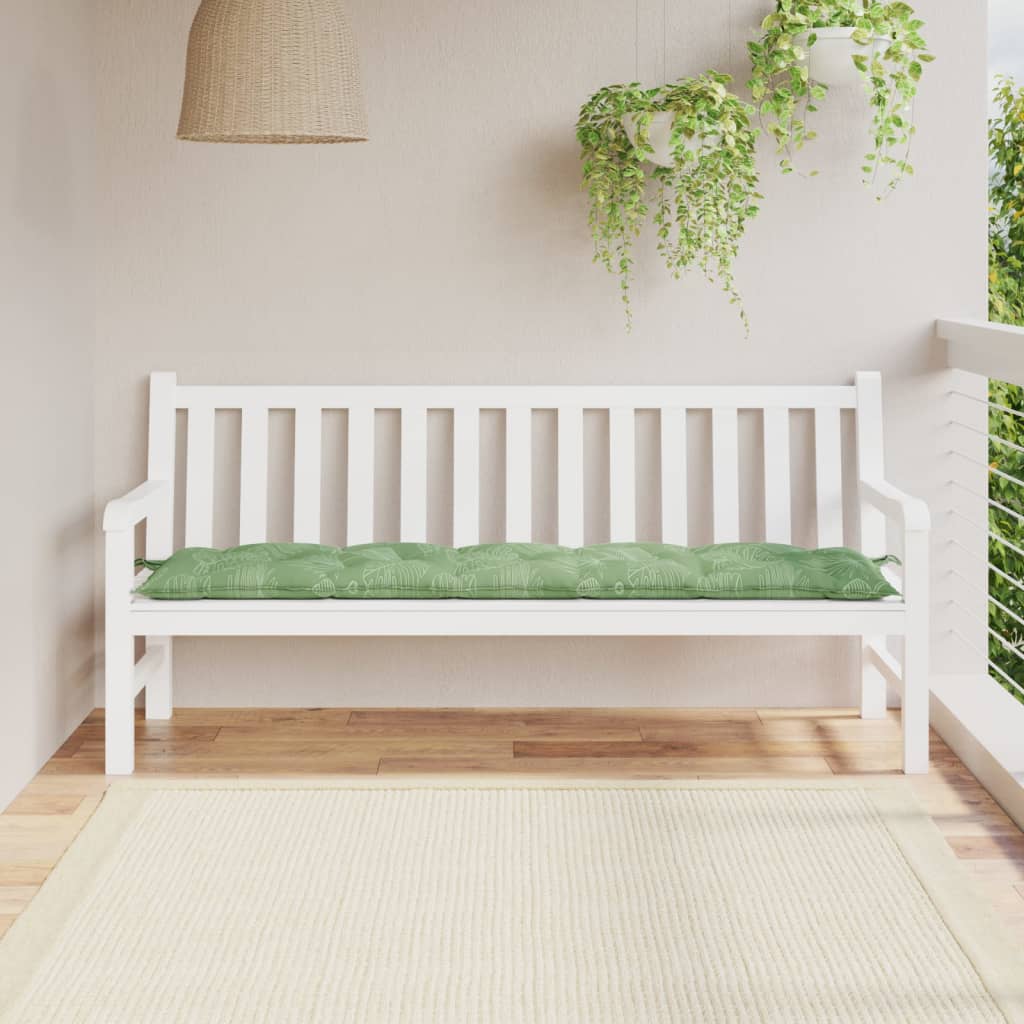 JUNG Vida Gartenbank-Auflage Blattmuster 180x50x7 cm Oxford-Gewebe