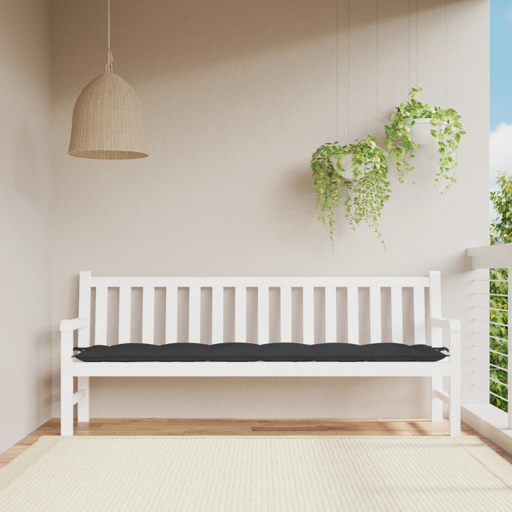 JUNG Vida Gartenbank-Auflage Schwarz 200x50x7 cm Oxford-Gewebe