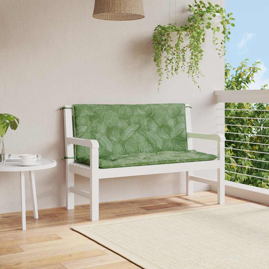 JUNG Vida Gartenbank-Auflagen 2 Stk. Blattmuster 120x50x7 cm Stoff