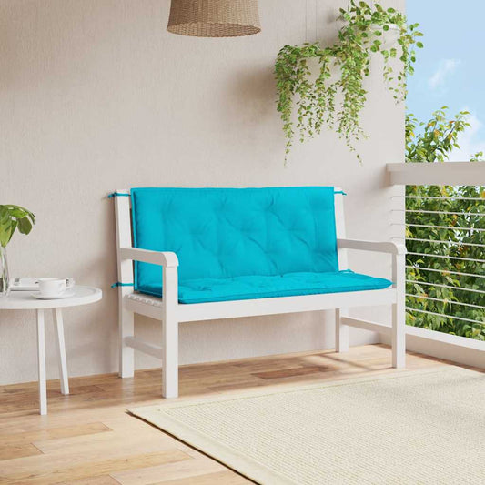 JUNG Vida Gartenbank-Auflagen 2 Stk. Türkis 120x50x7 cm Stoff