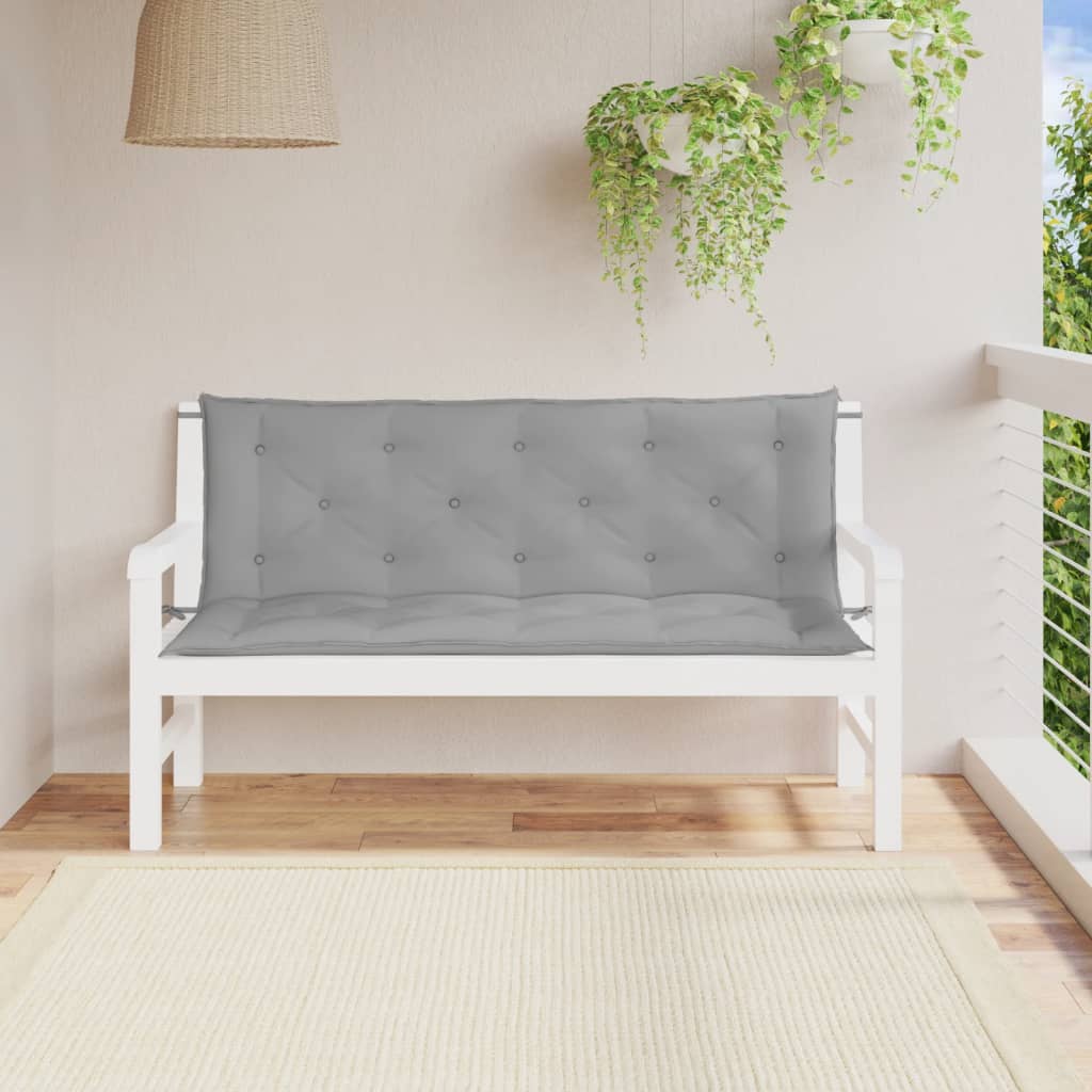 JUNG Vida Gartenbank-Auflagen 2 Stk. Grau 150x50x7 cm Oxford-Gewebe