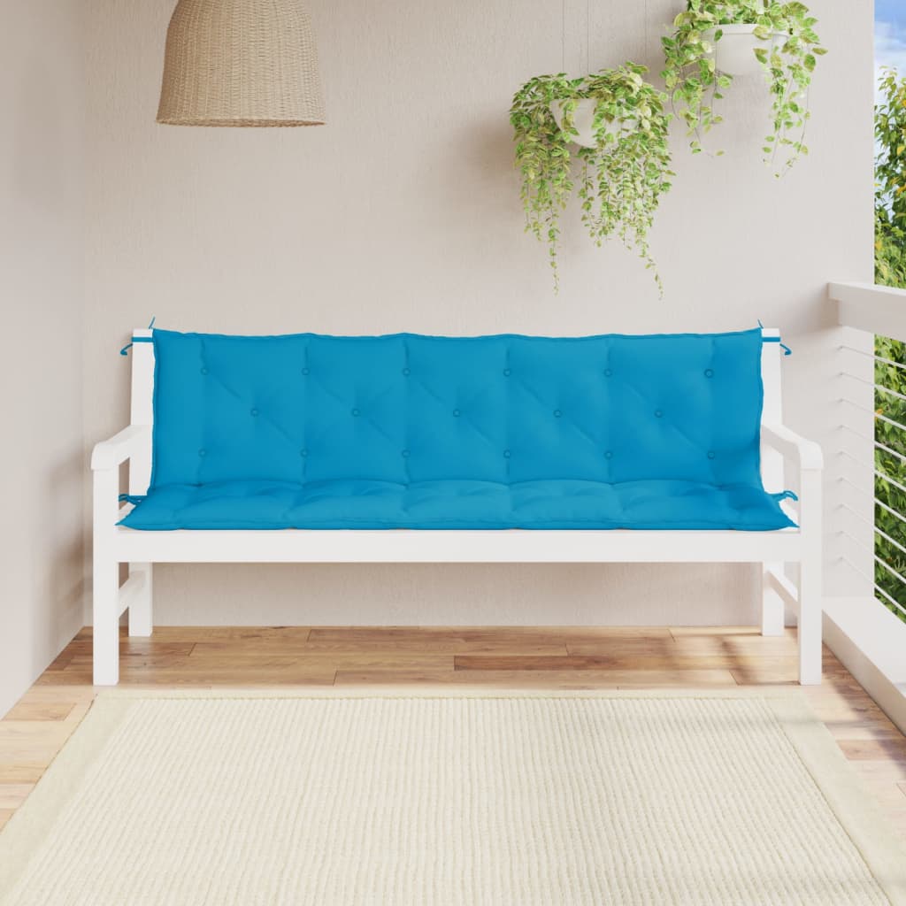 JUNG Vida Gartenbank-Auflagen 2 Stk. Hellblau 180x50x7 cm Oxford-Gewebe