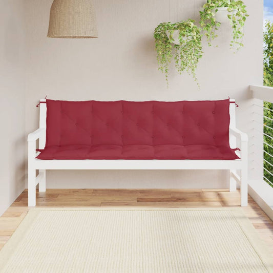 JUNG Vida Gartenbank-Auflagen 2 Stk. Weinrot 180x50x7 cm Oxford-Gewebe