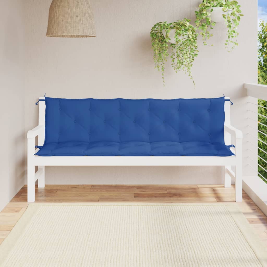 JUNG Vida Gartenbank-Auflagen 2 Stk. Blau 180x50x7 cm Oxford-Gewebe