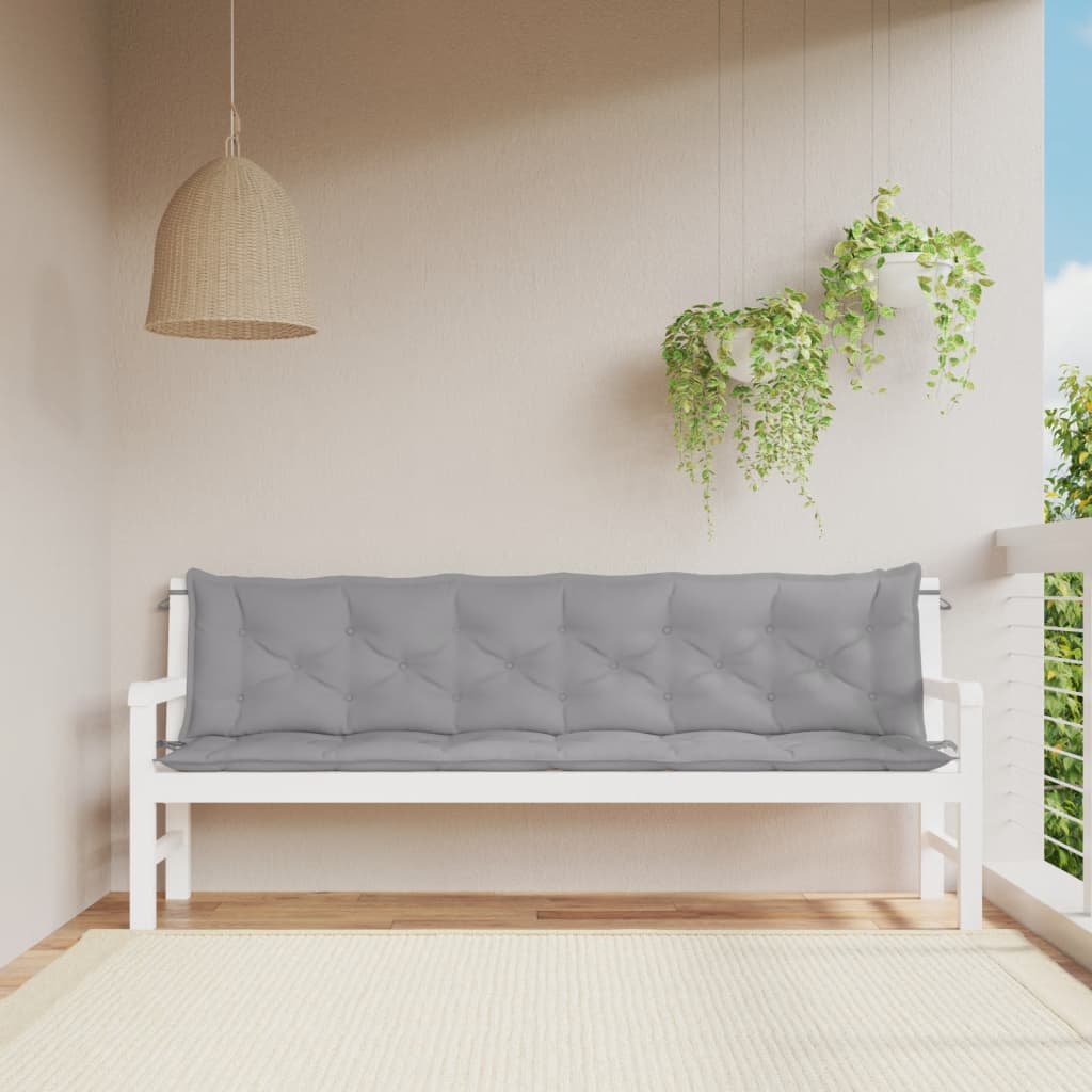 JUNG Vida Gartenbank-Auflagen 2 Stk. Grau 200x50x7 cm Oxford-Gewebe