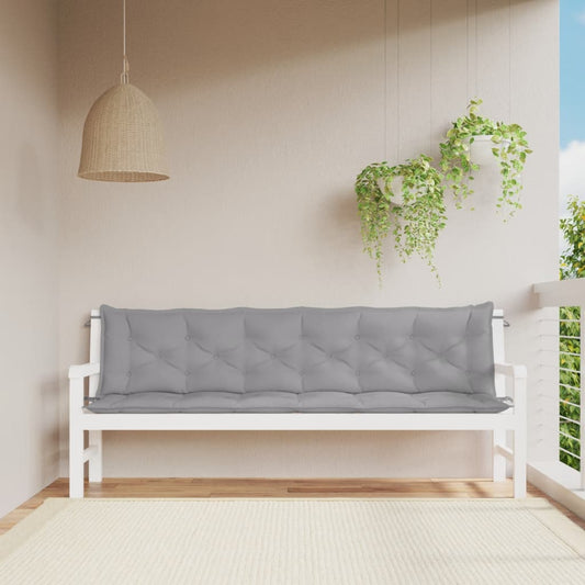 JUNG Vida Gartenbank-Auflagen 2 Stk. Grau 200x50x7 cm Oxford-Gewebe